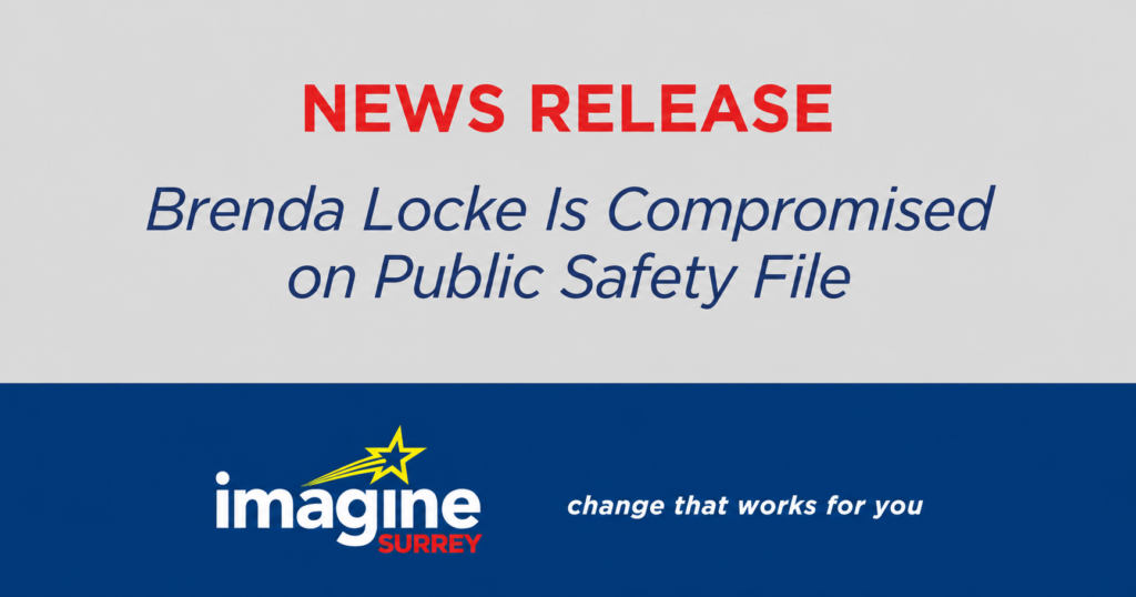 News release: Brenda Locke Is Compromised on Public Safety File