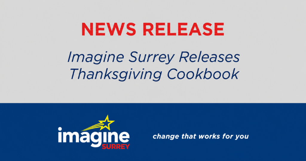 News release: Imagine Surrey Releases Thanksgiving Cookbook